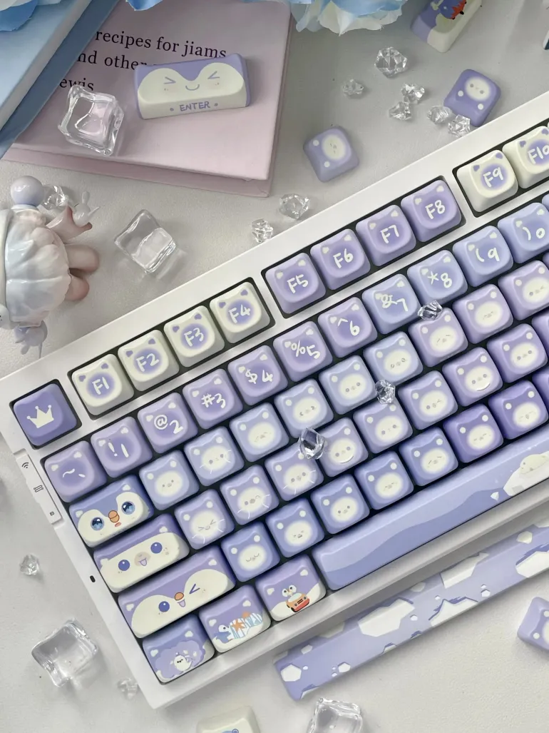 Lavender Penguin Full Key Cap Set
