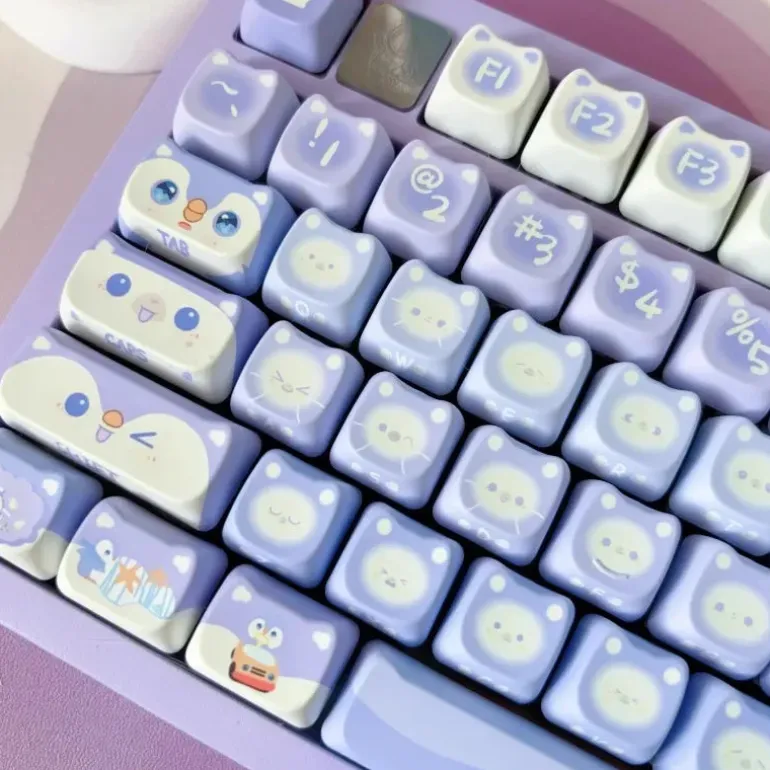 Lavender Penguin Full Key Cap Set