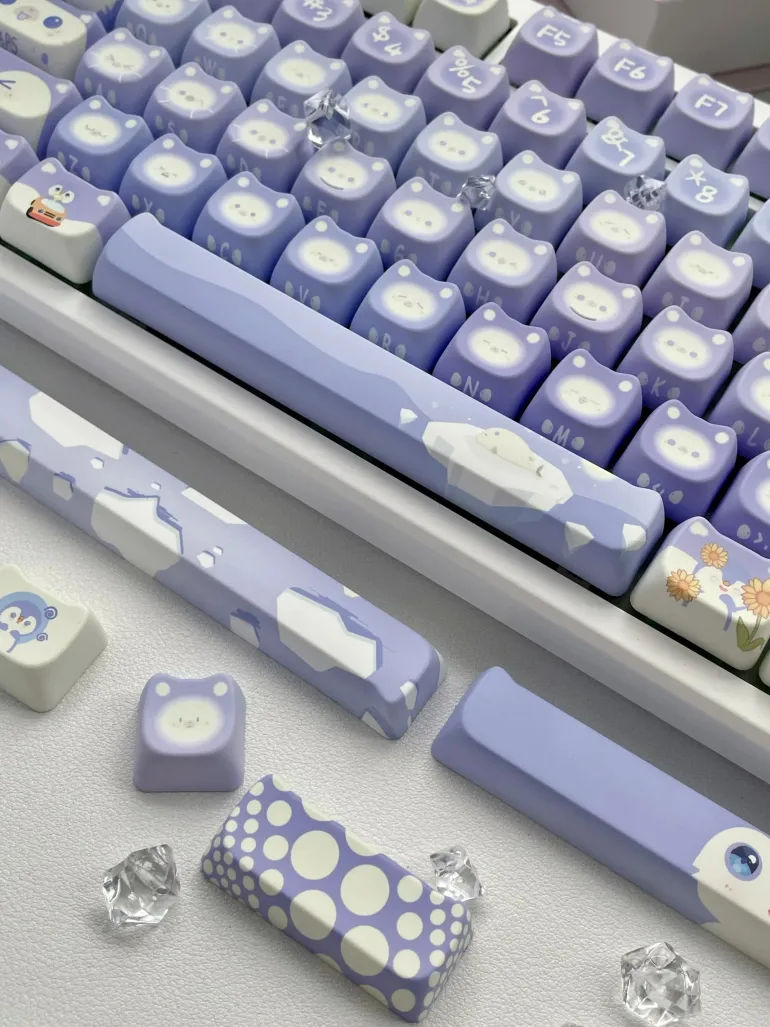 Lavender Penguin Full Key Cap Set