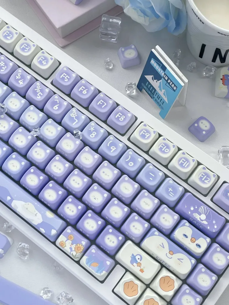 Lavender Penguin Full Key Cap Set