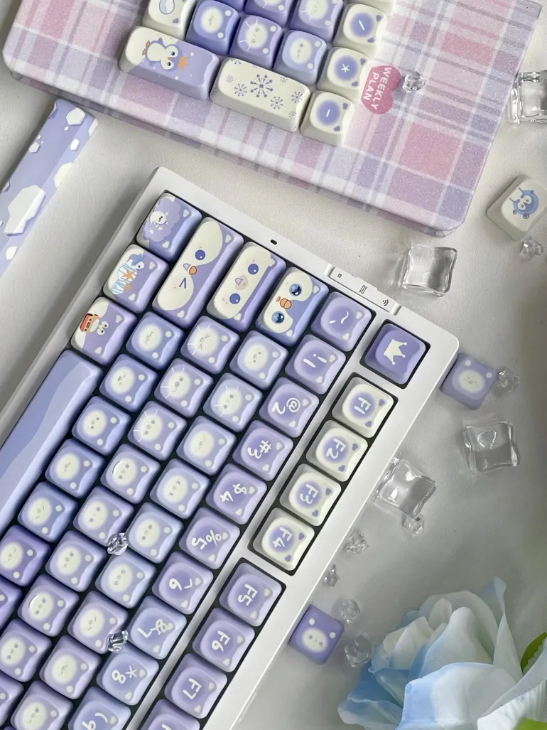 Lavender Penguin Full Key Cap Set