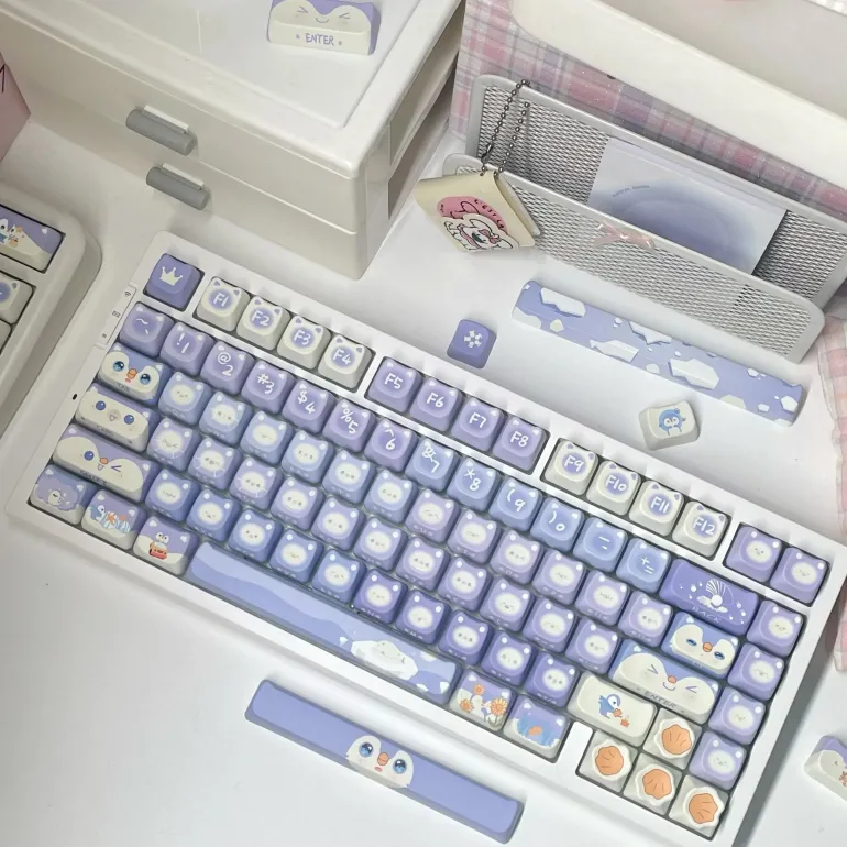 Lavender Penguin Full Key Cap Set