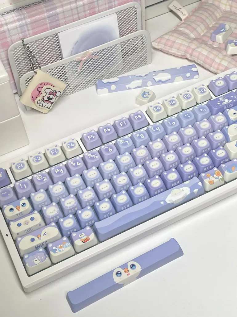 Lavender Penguin Full Key Cap Set
