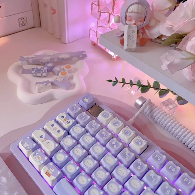 Lavender Penguin Full Key Cap Set
