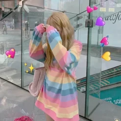 Lazy Days Pastel Rainbow Striped Top