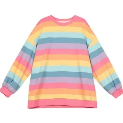 Lazy Days Pastel Rainbow Striped Top