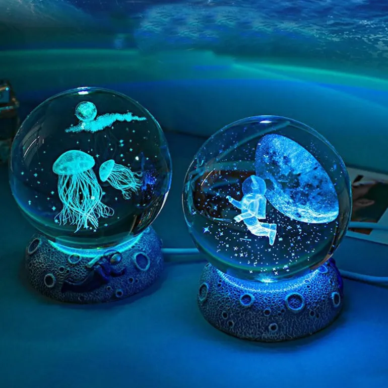 LED Aquamarine Life Snow Globe