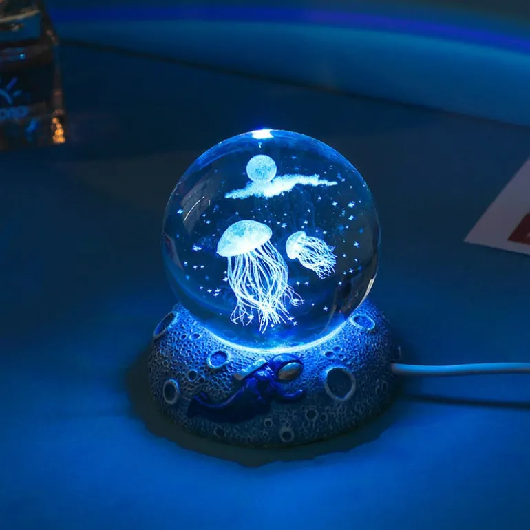 LED Aquamarine Life Snow Globe