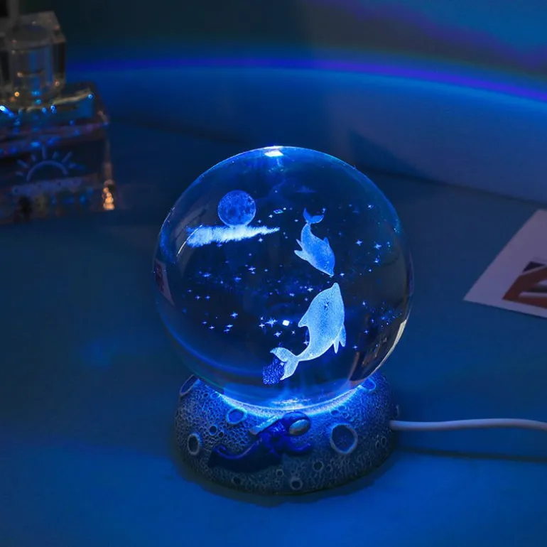LED Aquamarine Life Snow Globe