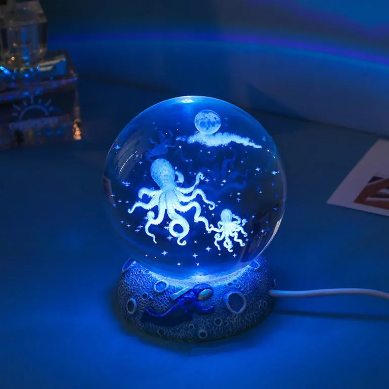 LED Aquamarine Life Snow Globe