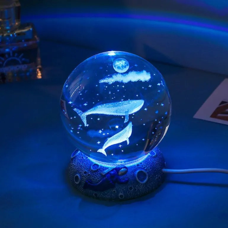 LED Aquamarine Life Snow Globe