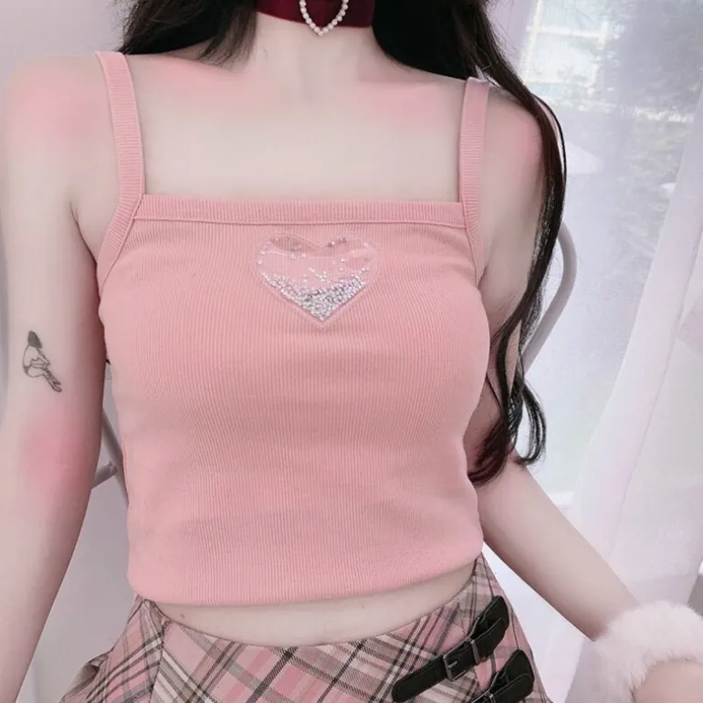 Liquid Glitter Heart Tank