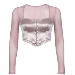 Long Sleeve Satin Bustier