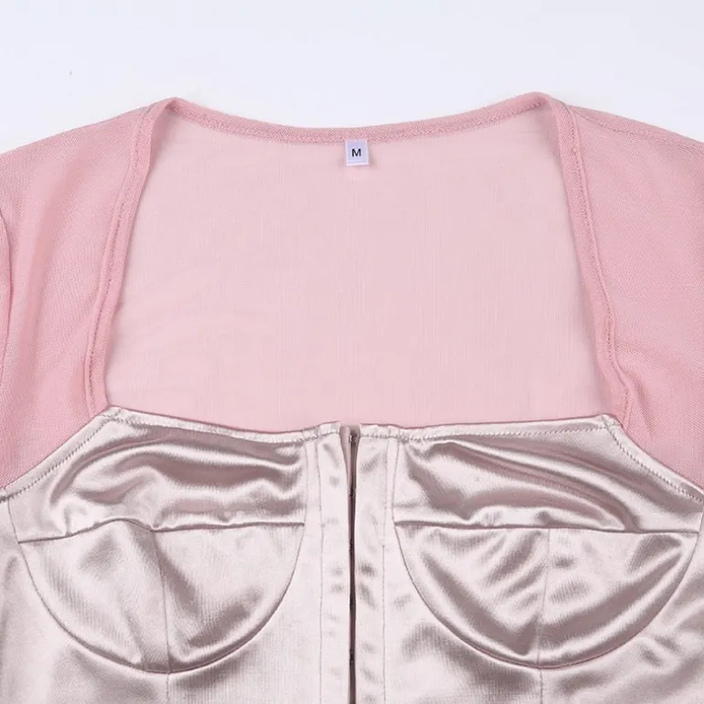 Long Sleeve Satin Bustier