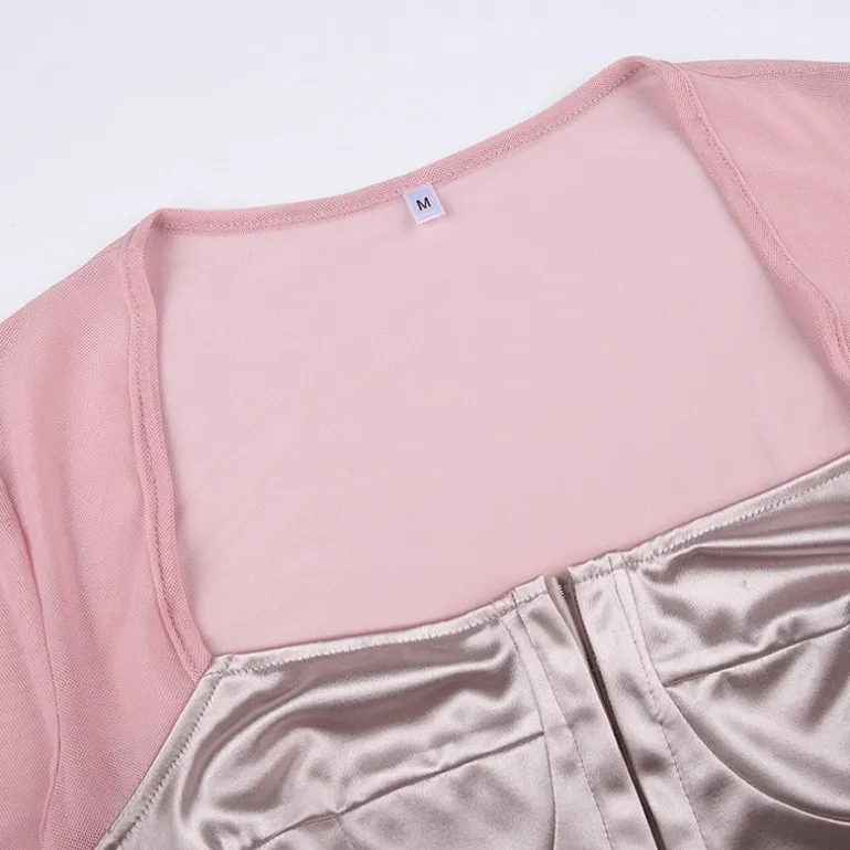 Long Sleeve Satin Bustier