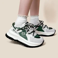 Meow Army Green Sneakers