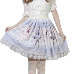 Milky Anime Print Skirt