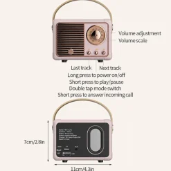Mini Retro Radio Bluetooth Speaker