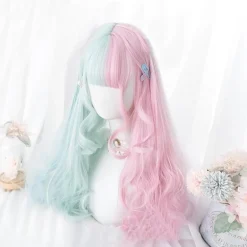 Mint & Pink Bun Wig