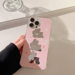 Mirrored Bunny iPhone Case & Chain
