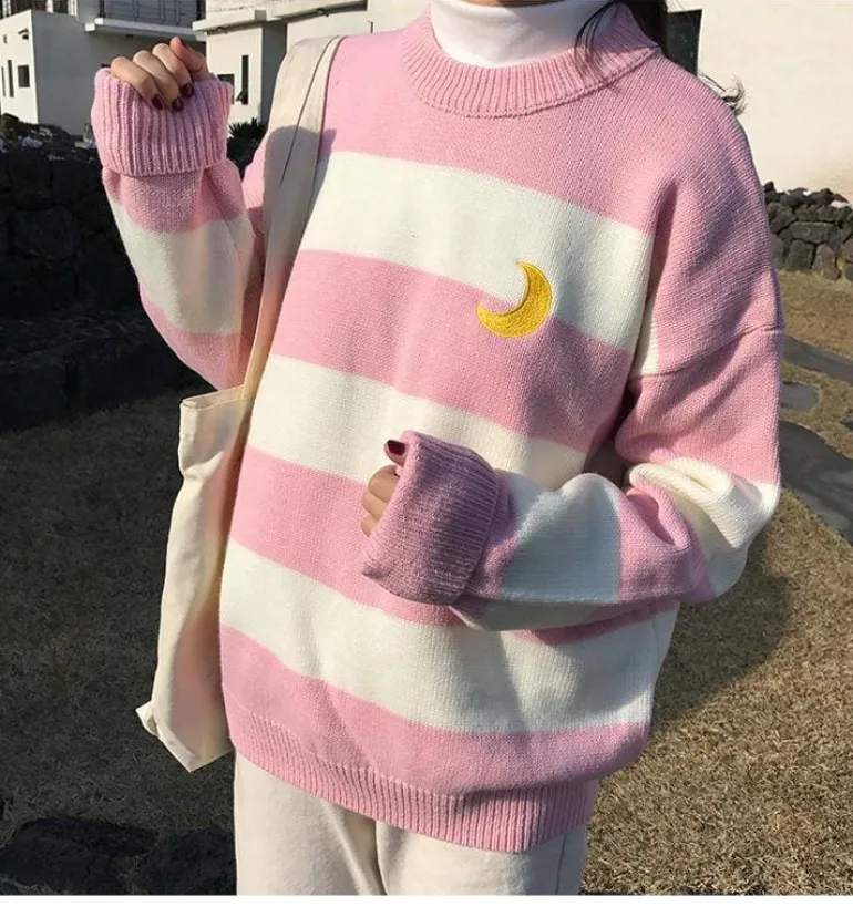 Moon Child Pastel Knit Sweater