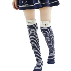 Navy Bear Thigh Highs