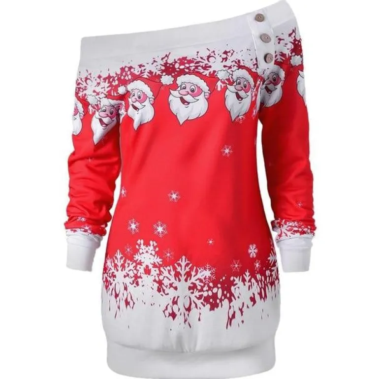 Off The Shoulder Santa Sweater