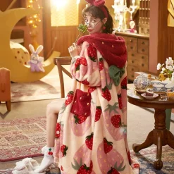 Oversized Fuzzy Strawberry Nightgown