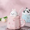 Pastel Animal Mug & Straw Set