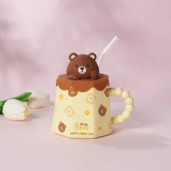 Pastel Animal Mug & Straw Set