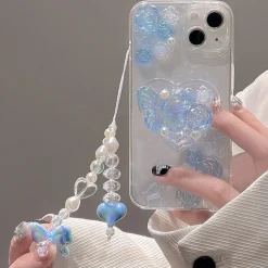Pastel Candy Butterfly iPhone Case And Chain
