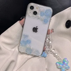 Pastel Candy Butterfly iPhone Case And Chain