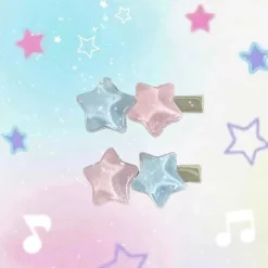 Pastel Candy Star Hair Clips