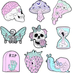 Pastel Goth Creepy Cute Enamel Pin Set