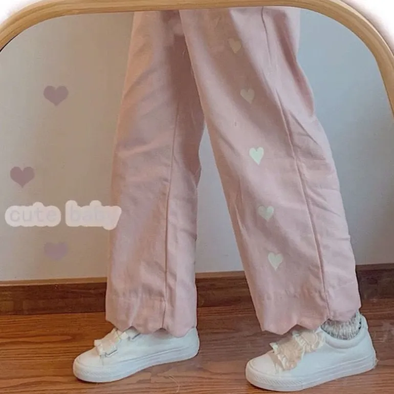 Pastel Heart Print Pants