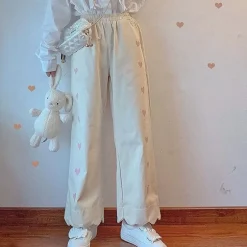 Pastel Heart Print Pants