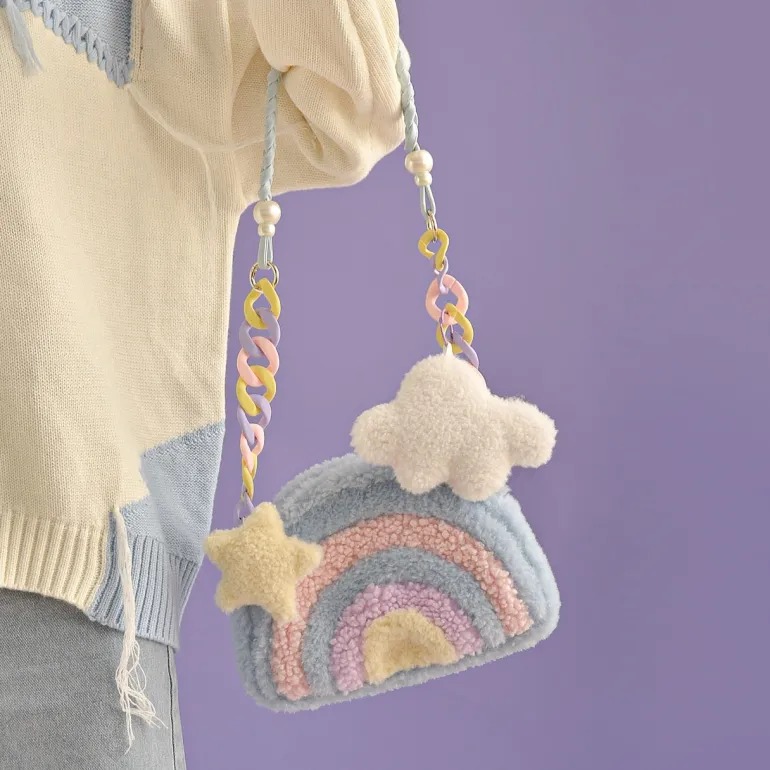 Pastel Rainbow Cloud Purse