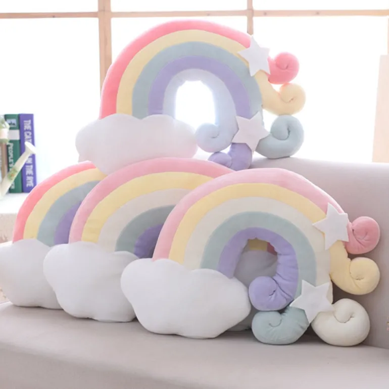 Pastel Rainbow Sky Throw Pillows
