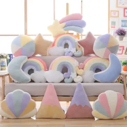 Pastel Rainbow Sky Throw Pillows