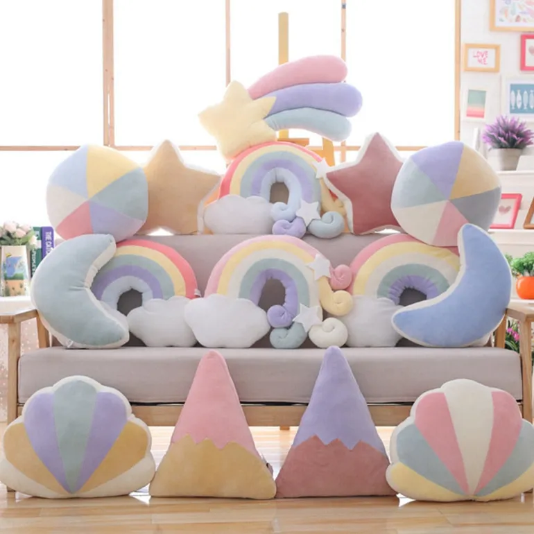 Pastel Rainbow Sky Throw Pillows