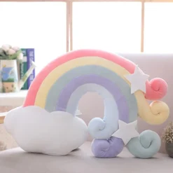 Pastel Rainbow Sky Throw Pillows