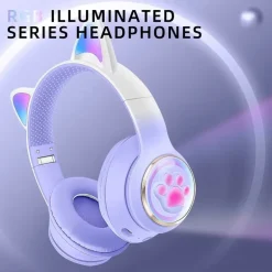 Paw Print Cat Ear Gaming Headphones