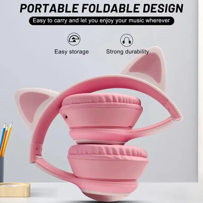 Paw Print Cat Ear Gaming Headphones
