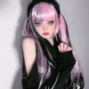 Pink & Black Striped Cosplay Wig