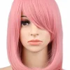 Pink Bob With Fringe Wig