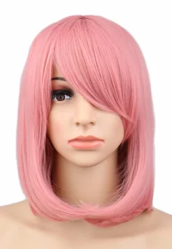 Pink Bob With Fringe Wig