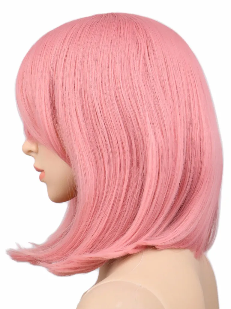 Pink Bob With Fringe Wig