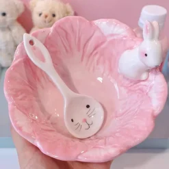 Pink Bunny Bowl & Spoon