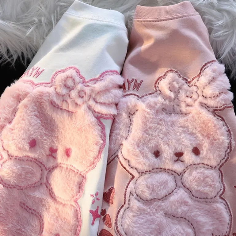 Pink Bunny Fluffy Tee