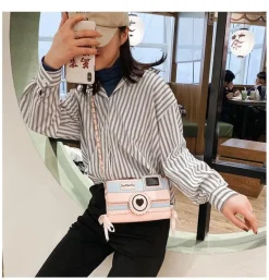 Pink Camera Shoulder Bag